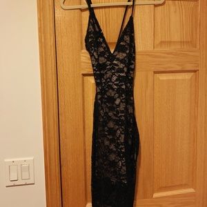 Black Lace Midi Dress